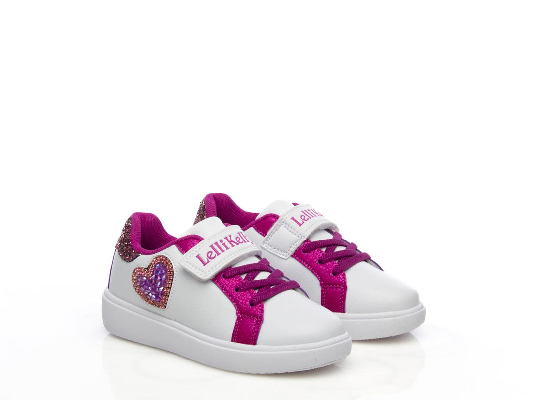 Sneaker Love bianco fuxia