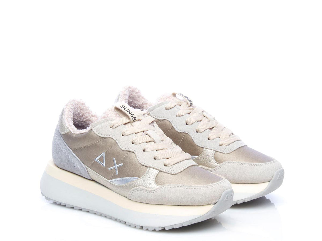 Sneaker Big ally teddy fur bianco panna