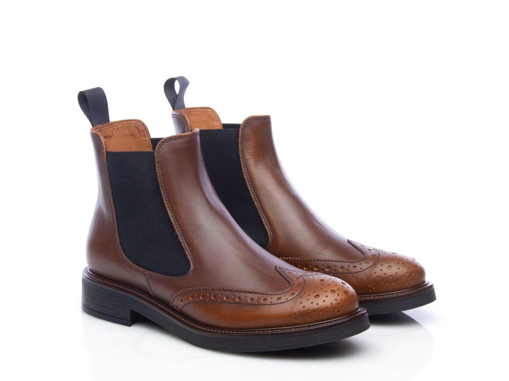 Stivaletto beatles a coda di rondine 96L6 cuoio