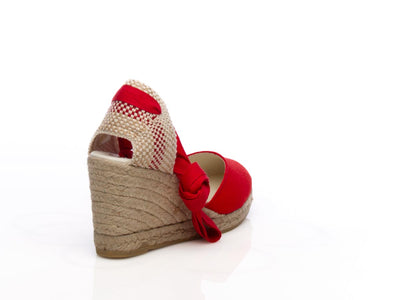 Scarpa con zeppa Espadrilles Colin lona rosso