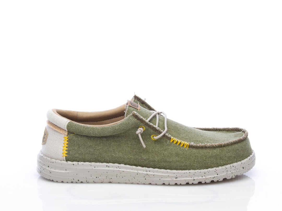 Scarpa in tela di cotone Wally costantine jute olive