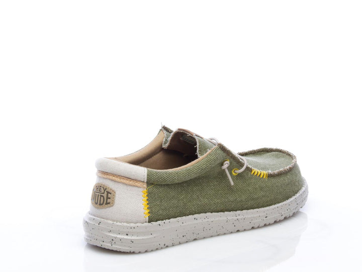 Scarpa in tela di cotone Wally costantine jute olive