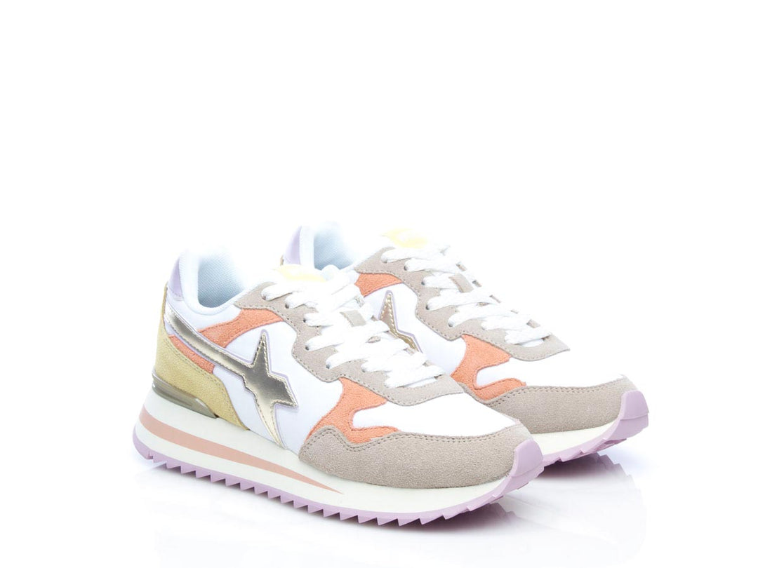 Sneaker Yak-w suede beige white peach