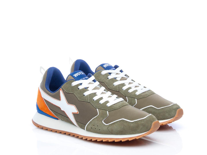 Sneaker Jet m suede nylon militare white orange