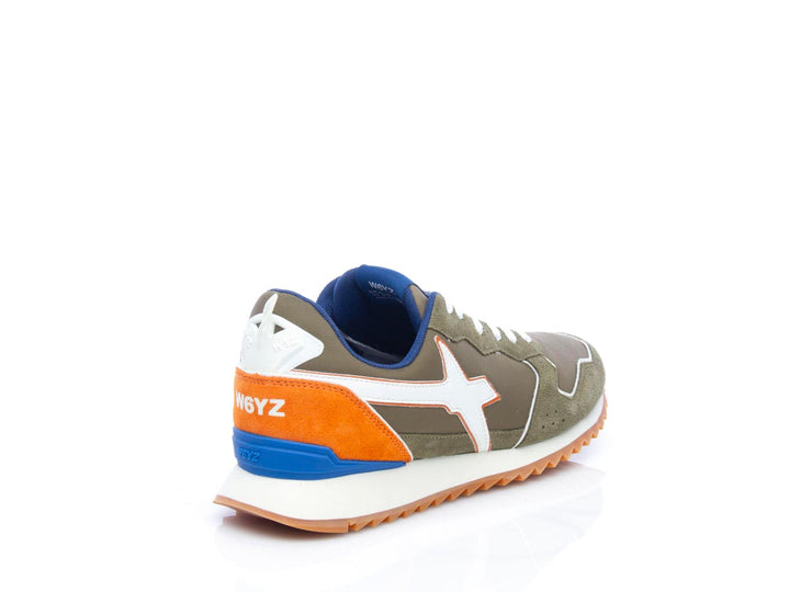Sneaker Jet m suede nylon militare white orange