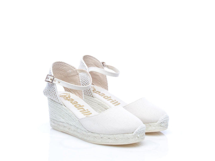Scarpa con zeppa Espadrilles Robi color melange crudo