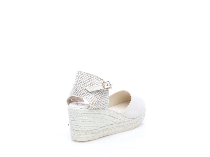 Scarpa con zeppa Espadrilles Robi color melange crudo