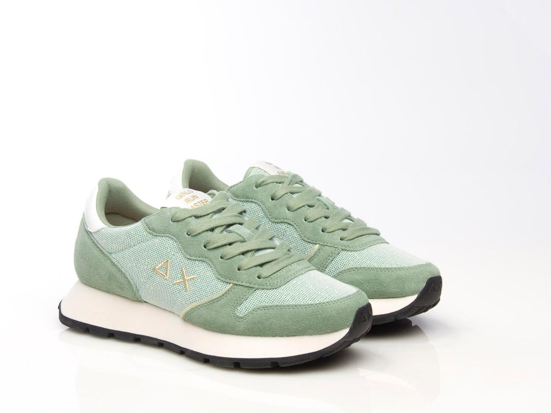 Sneaker Ally glitter textile verde salvia
