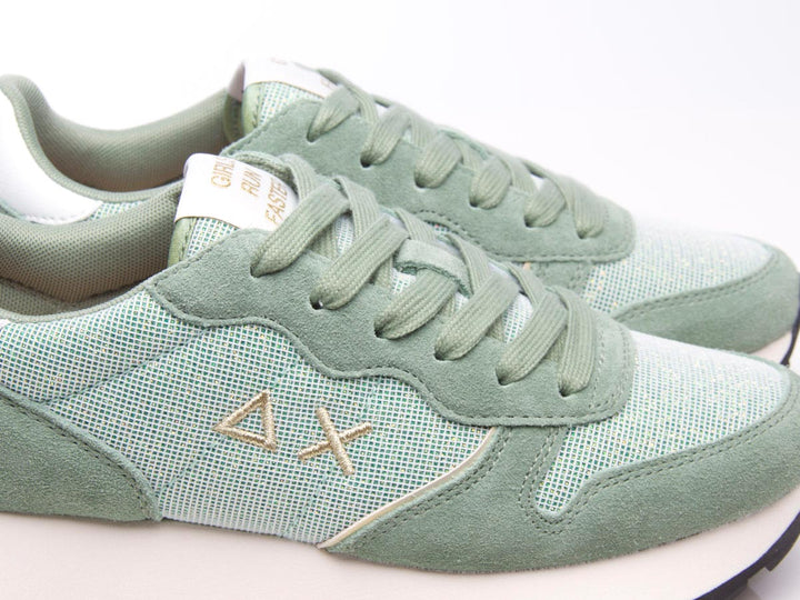 Sneaker Ally glitter textile verde salvia