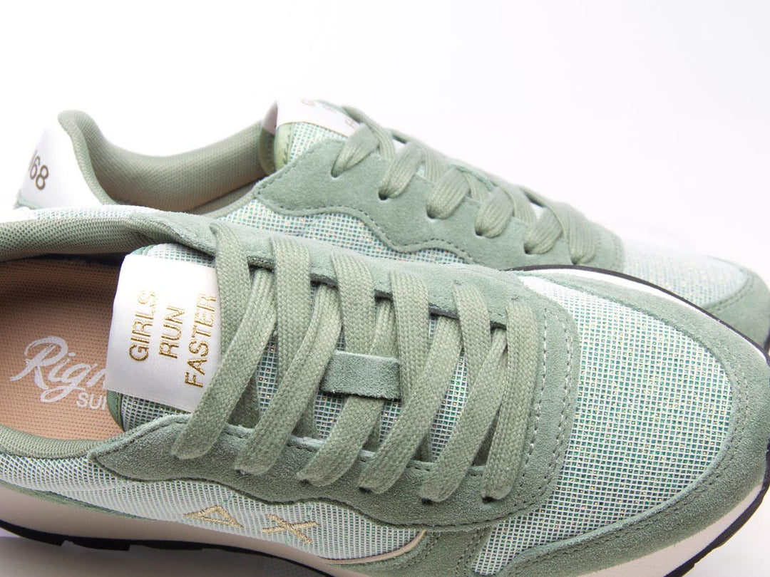 Sneaker Ally glitter textile verde salvia