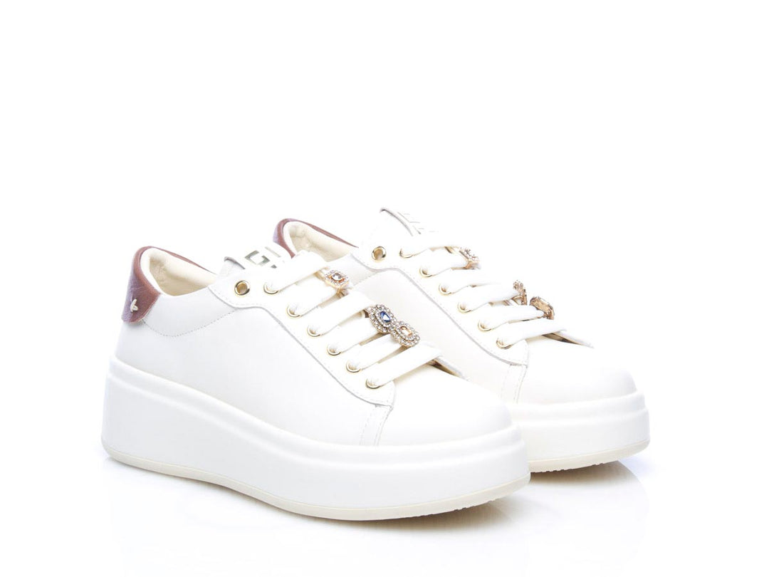 Sneaker Olivia 04 combi latte caramello