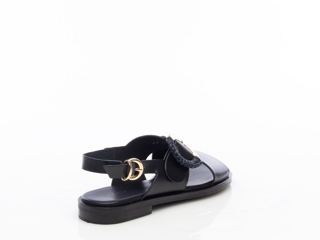 Sandalo basso in pelle 85M9 nero