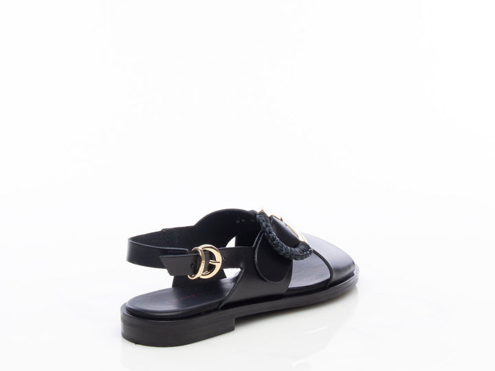 Sandalo basso in pelle 85M9 nero
