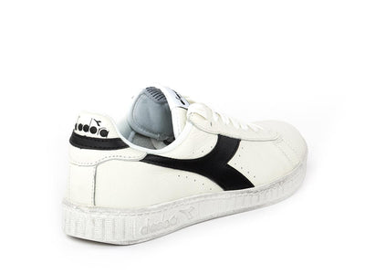 Sneaker Game low waxed bianco nero