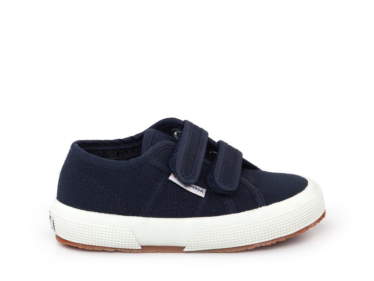 Sneaker junior tela 2750 velcro  blu