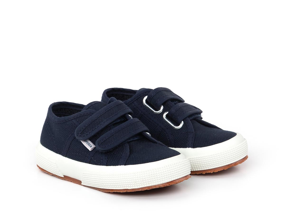 Sneaker junior tela 2750 velcro  blu