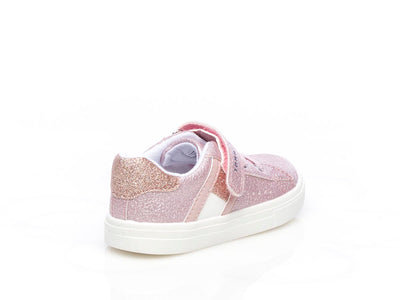 Sneaker con velcro rosa