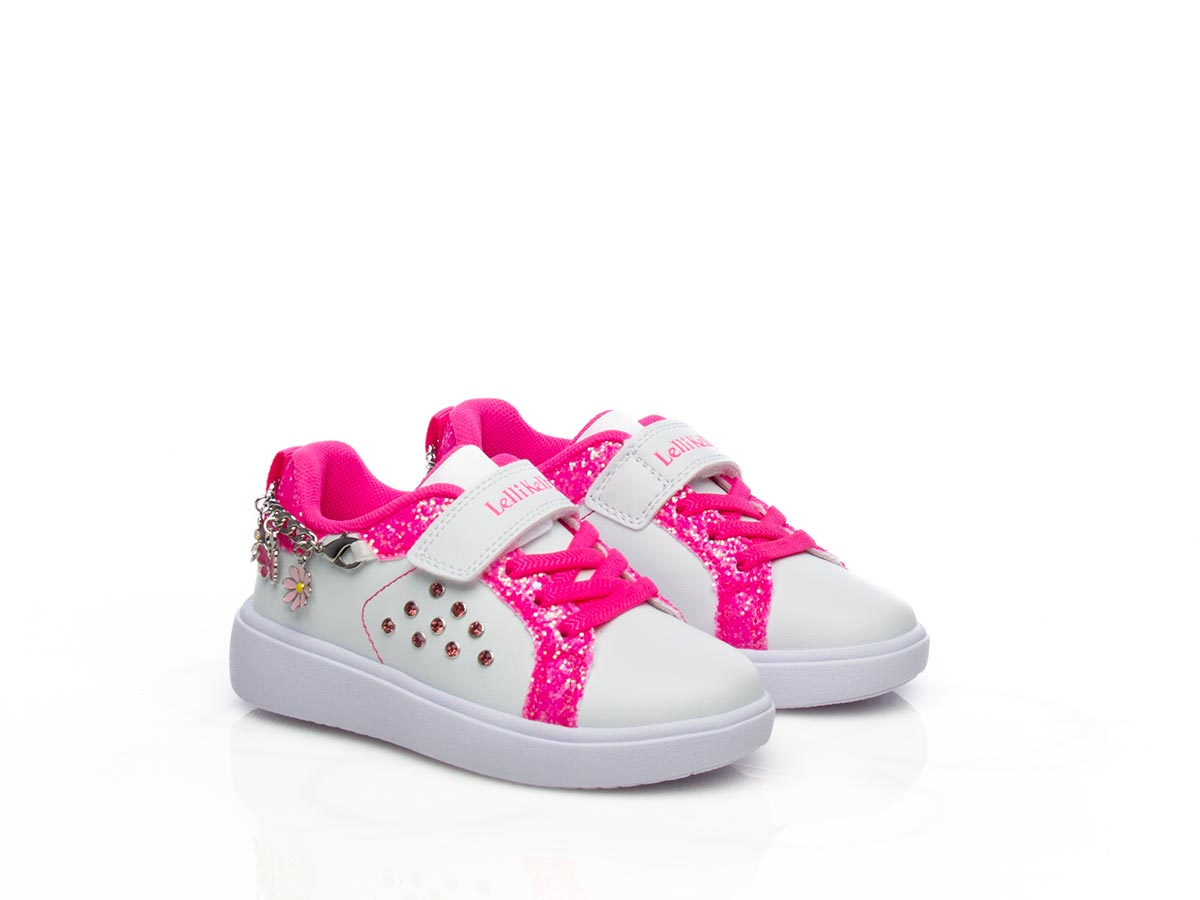Sneaker gioiello bianco fuxia