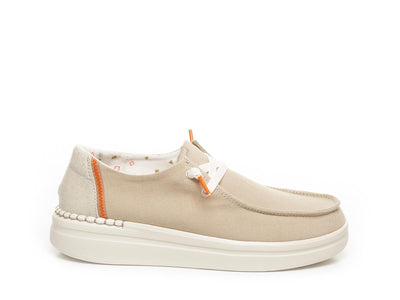 Scarpa in tela di cotone Wendy rise chambray sandshell